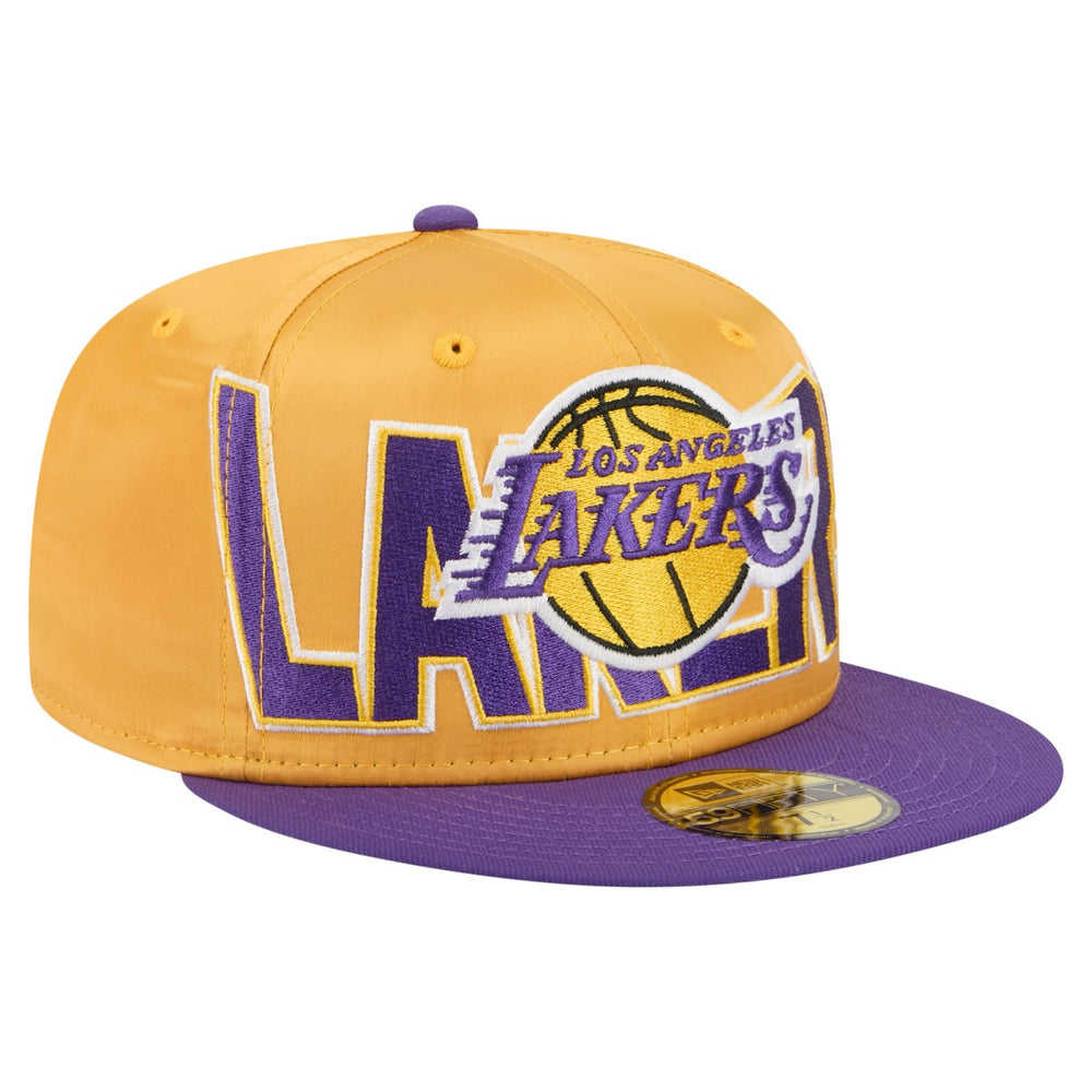 New Era - Los Angeles Lakers Satin Two-Tone 59FIFTY Fitted Hat - Gold/Purple