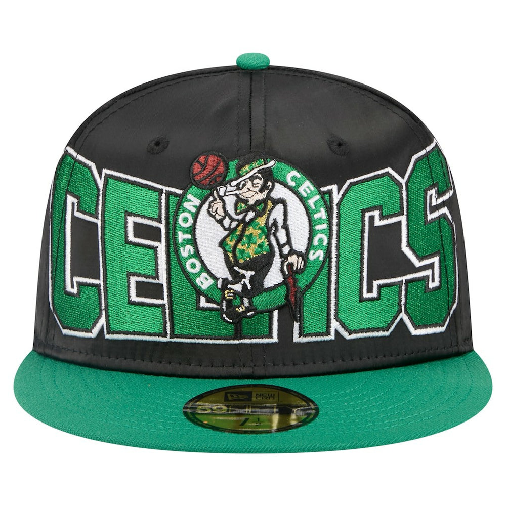 New Era - Boston Celtics Satin Two-Tone 59FIFTY Fitted Hat - Black/Kelly Green
