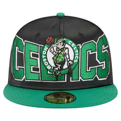 New Era - Boston Celtics Satin Two-Tone 59FIFTY Fitted Hat - Black/Kelly Green