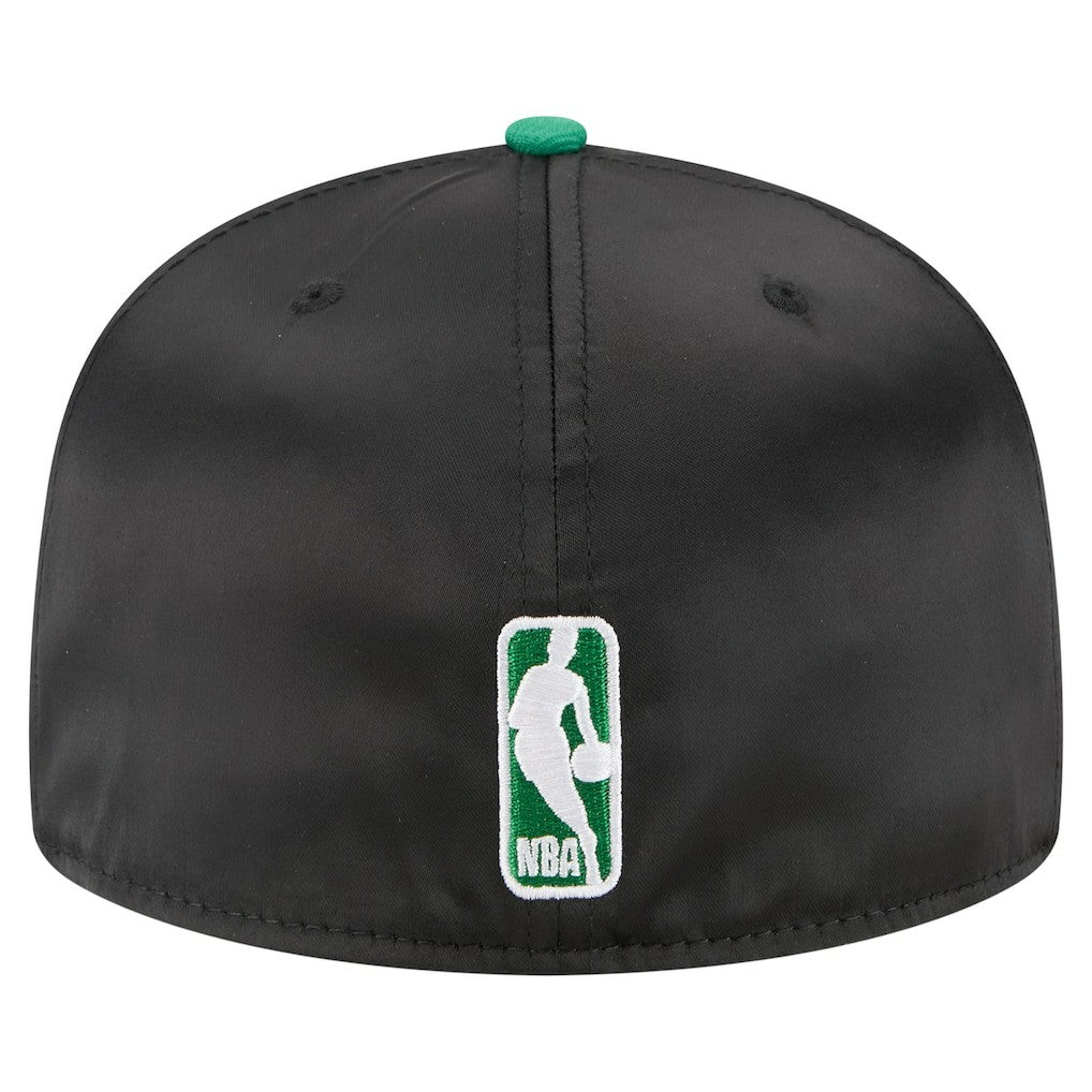 New Era - Boston Celtics Satin Two-Tone 59FIFTY Fitted Hat - Black/Kelly Green