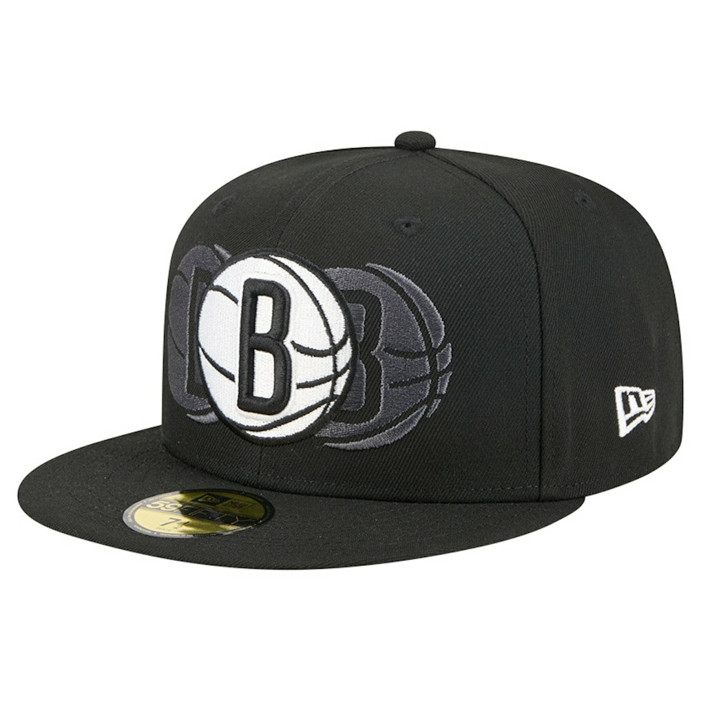 New Era - Brooklyn Nets Tri-Hit 59Fifty Fitted Hat - Black