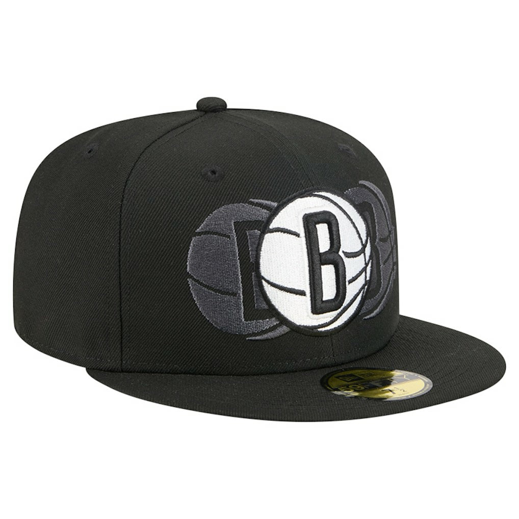 New Era - Brooklyn Nets Tri-Hit 59Fifty Fitted Hat - Black