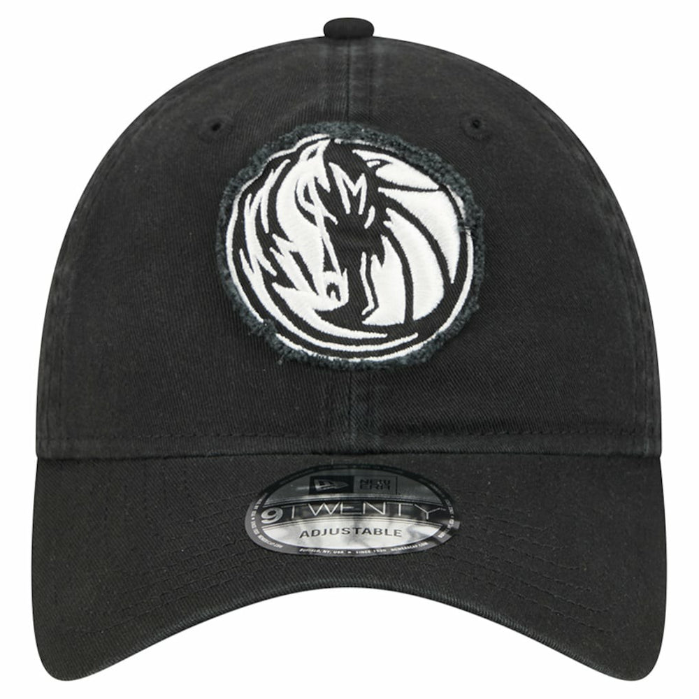 New Era - Dallas Mavericks Stamp Fabric Applique 9TWENTY Adjustable Hat - Black