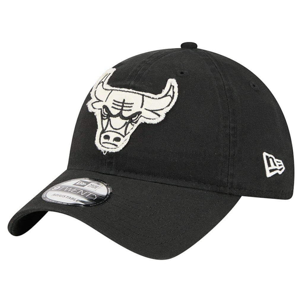New Era - Chicago Bulls Stamp Fabric Applique 9TWENTY Adjustable Hat - Black