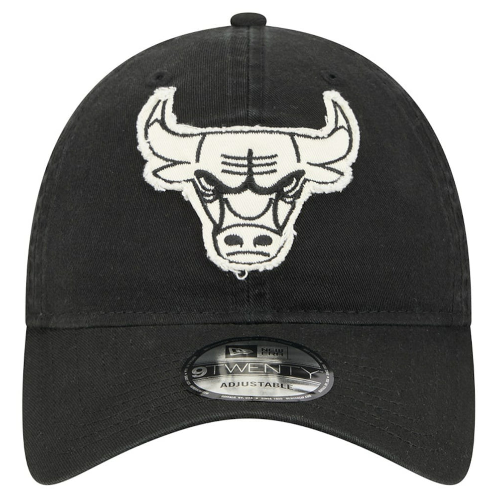 New Era - Chicago Bulls Stamp Fabric Applique 9TWENTY Adjustable Hat - Black