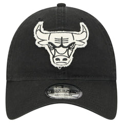 New Era - Chicago Bulls Stamp Fabric Applique 9TWENTY Adjustable Hat - Black