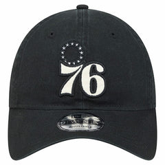 New Era - Philadelphia 76ers Stamp Fabric Applique 9TWENTY Adjustable Hat - Black