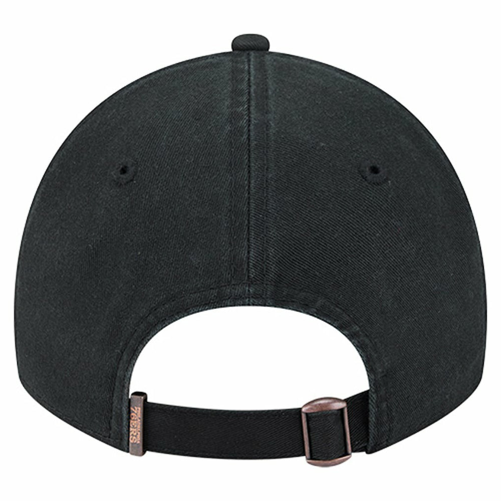 New Era - Philadelphia 76ers Stamp Fabric Applique 9TWENTY Adjustable Hat - Black