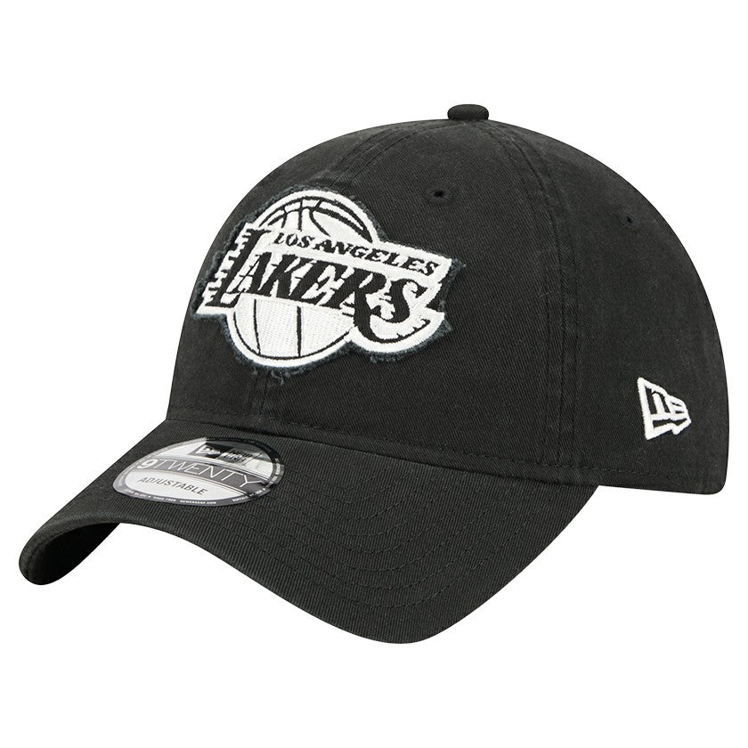 New Era - Los Angeles Lakers Stamp Fabric Applique 9TWENTY Adjustable Hat - Black