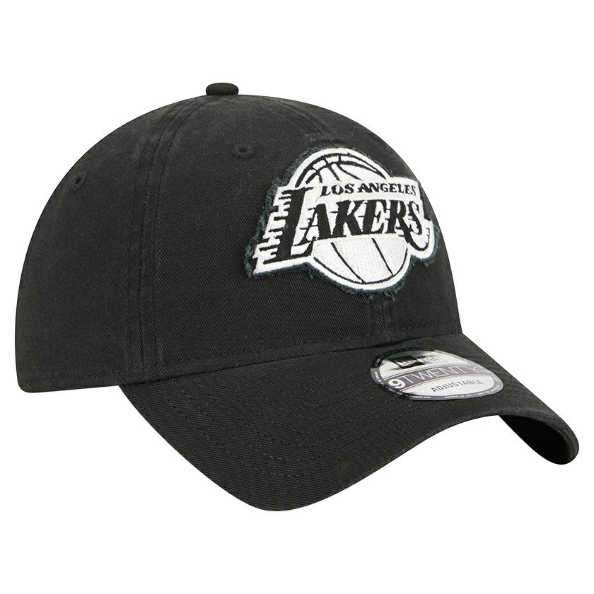 New Era - Los Angeles Lakers Stamp Fabric Applique 9TWENTY Adjustable Hat - Black