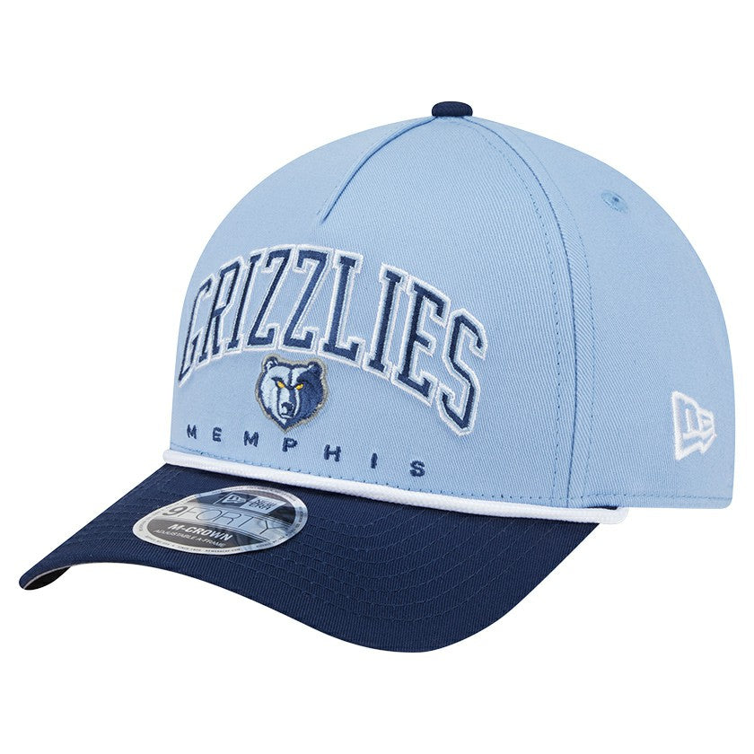 New Era - Memphis Grizzlies Bold Arch COOLERA 9FORTY A-Frame M-Crown Adjustable Hat - Light Blue