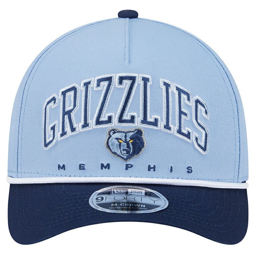 New Era - Memphis Grizzlies Bold Arch COOLERA 9FORTY A-Frame M-Crown Adjustable Hat - Light Blue