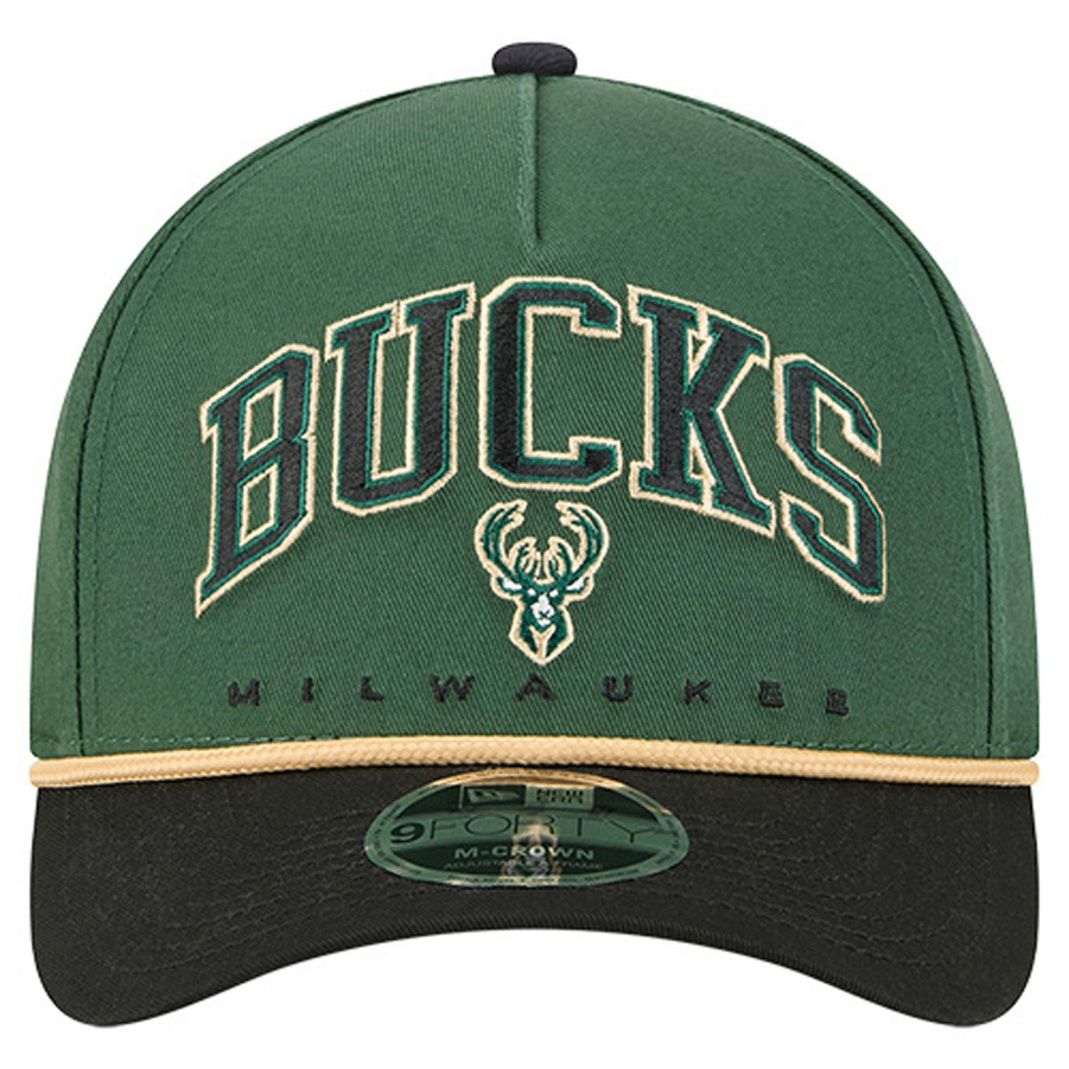 New Era - Milwaukee Bucks Bold Arch COOLERA 9FORTY A-Frame M-Crown Adjustable Hat - Hunter Green