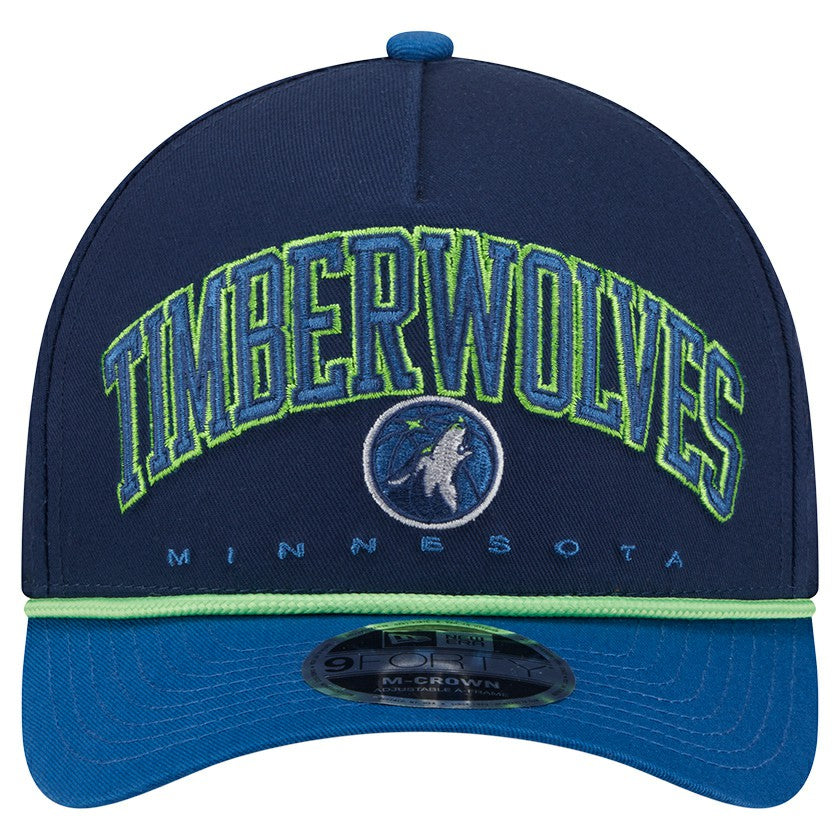New Era - Minnesota Timberwolves Bold Arch COOLERA 9FORTY A-Frame M-Crown Adjustable Hat - Navy