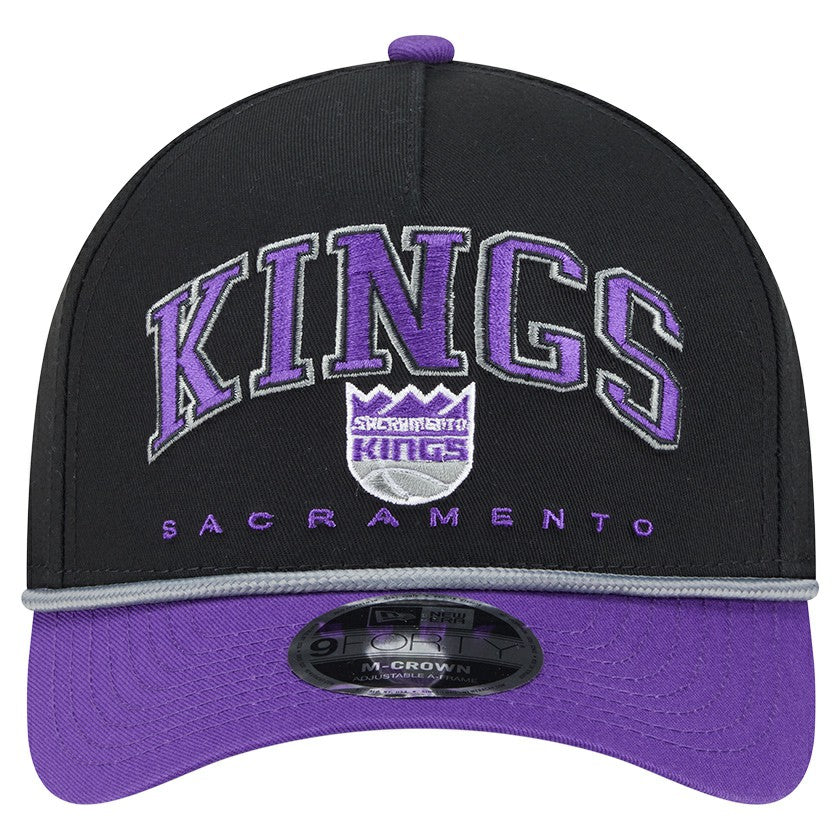 New Era - Sacramento Kings Bold Arch COOLERA 9FORTY A-Frame M-Crown Adjustable Hat - Black