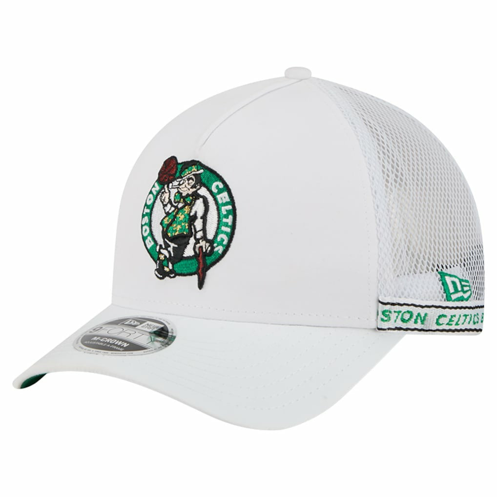 New Era - Boston Celtics Featherweight Team Tape 9FORTY M-Crown A-Frame Adjustable Hat - White