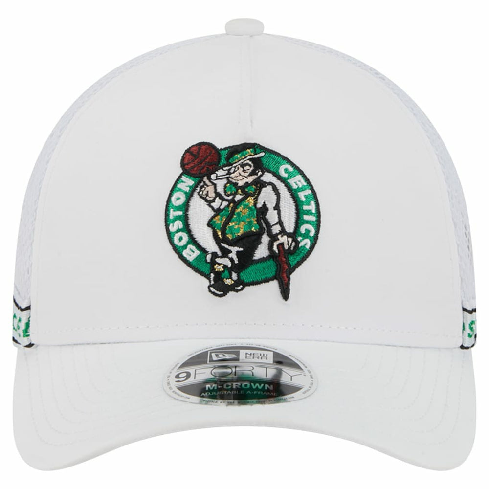 New Era - Boston Celtics Featherweight Team Tape 9FORTY M-Crown A-Frame Adjustable Hat - White
