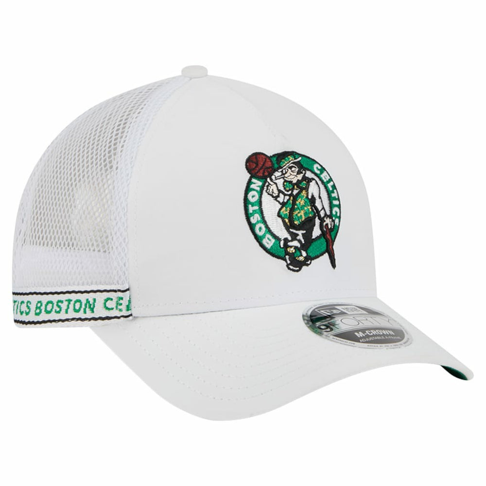 New Era - Boston Celtics Featherweight Team Tape 9FORTY M-Crown A-Frame Adjustable Hat - White