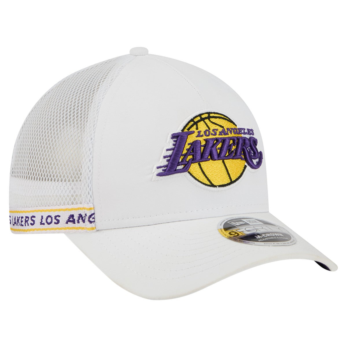 New Era - Los Angeles Lakers Featherweight Team Tape 9FORTY M-Crown A-Frame Adjustable Hat - White