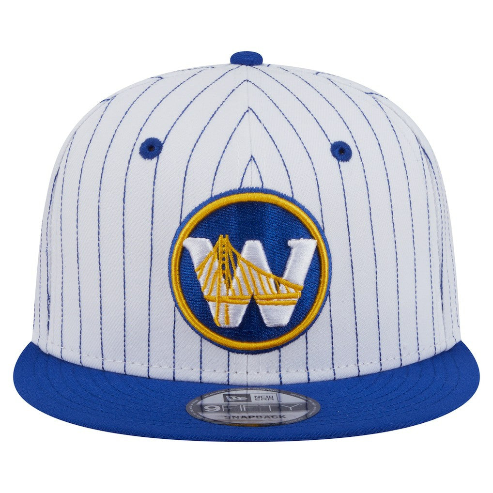 New Era - Golden State Warriors Deceptor Pinstripe 9FIFTY Snapback Hat - White