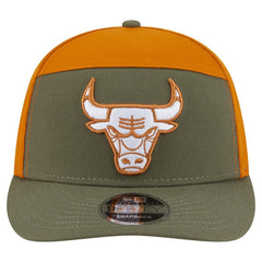 New Era - Chicago Bulls Two-Tone Color Pack Split Panel 9FIFTY Adjustable Hat - Olive/Burnt Orange