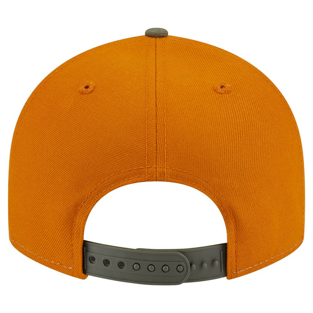 New Era - Boston Celtics Two-Tone Color Pack Split Panel 9FIFTY Adjustable Hat - Olive/Burnt Orange