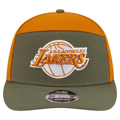 New Era - Los Angeles Lakers Two-Tone Color Pack Split Panel 9FIFTY Adjustable Hat - Olive/Burnt Orange