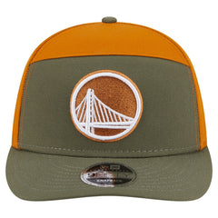 New Era - Golden State Warriors Two-Tone Color Pack Split Panel 9FIFTY Adjustable Hat - Olive/Burnt Orange