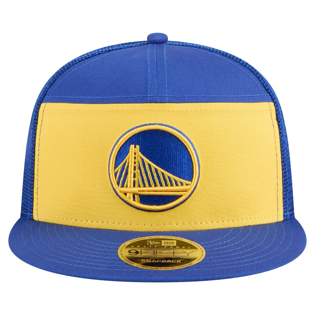New Era - Golden State Warriors Outdoor Split Panel 9FIFTY Snapback Hat - Gold/Royal
