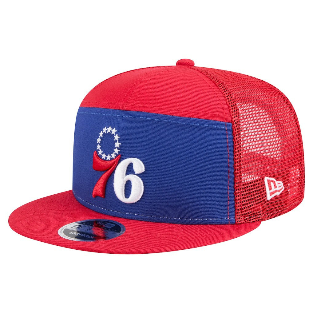 New Era - Philadelphia 76ers Outdoor Split Panel 9FIFTY Snapback Hat - Royal/Red