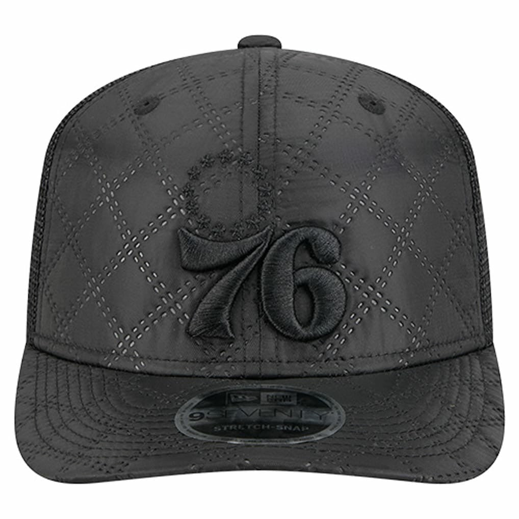 New Era - Philadelphia 76ers Quilted 9SEVENTY Trucker Adjustable Hat - Black