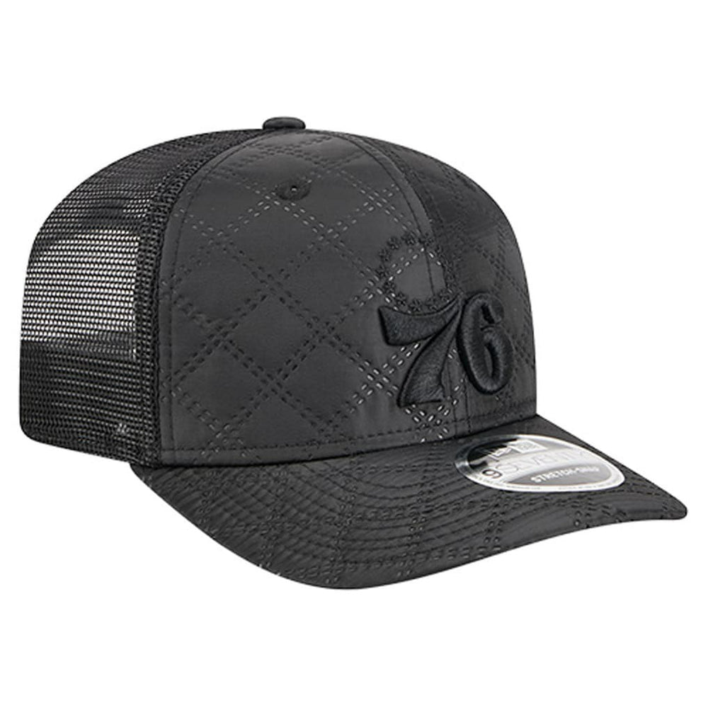 New Era - Philadelphia 76ers Quilted 9SEVENTY Trucker Adjustable Hat - Black