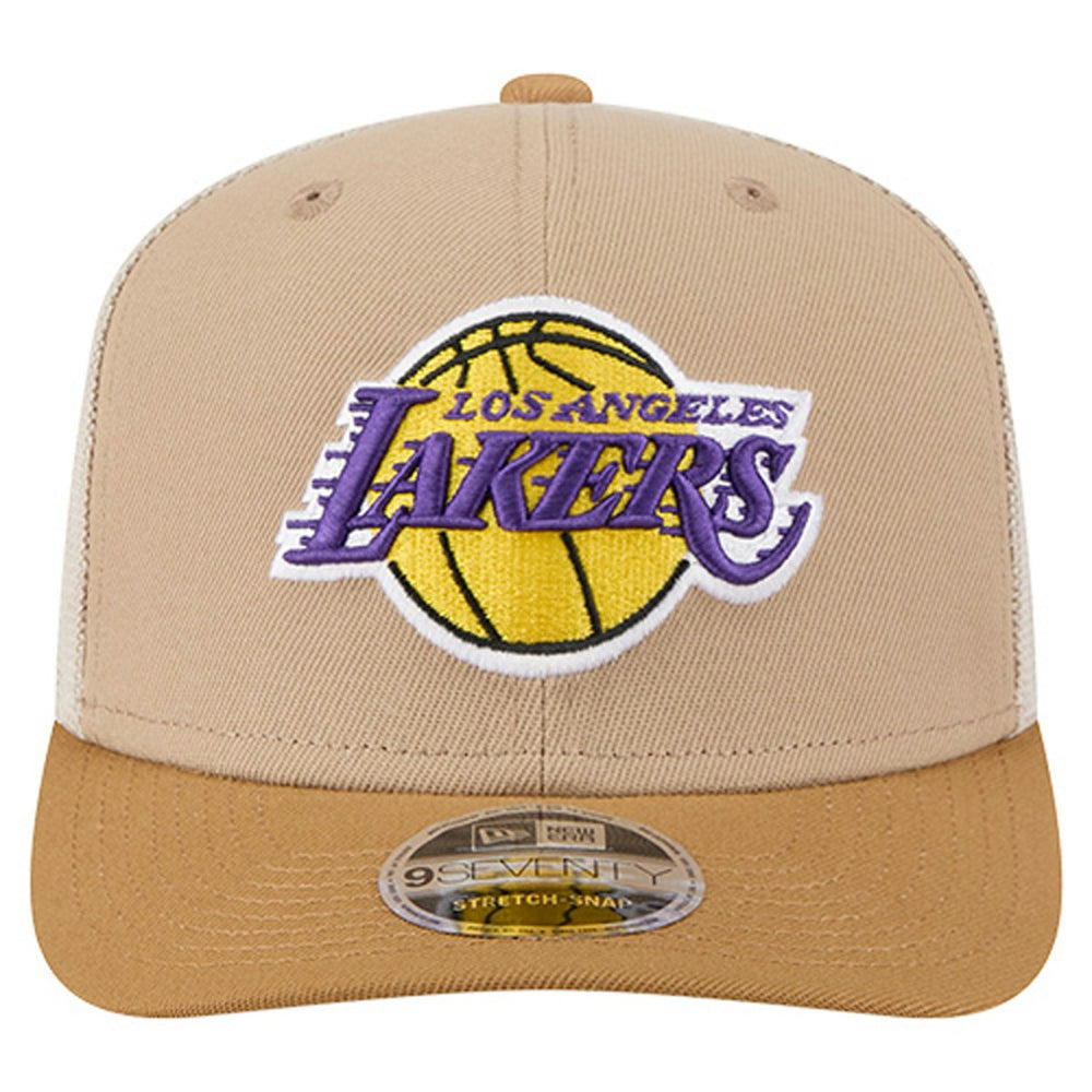 New Era - Los Angeles Lakers Two-Tone 9SEVENTY Adjustable Trucker Hat - Tan/Light Brown