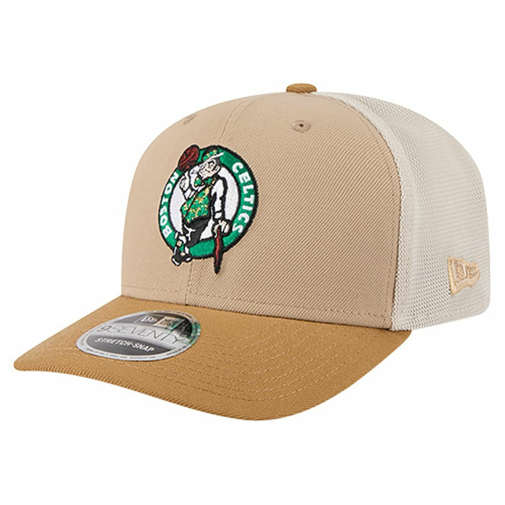 New Era - Boston Celtics Two-Tone 9SEVENTY Adjustable Trucker Hat - Tan/Light Brown