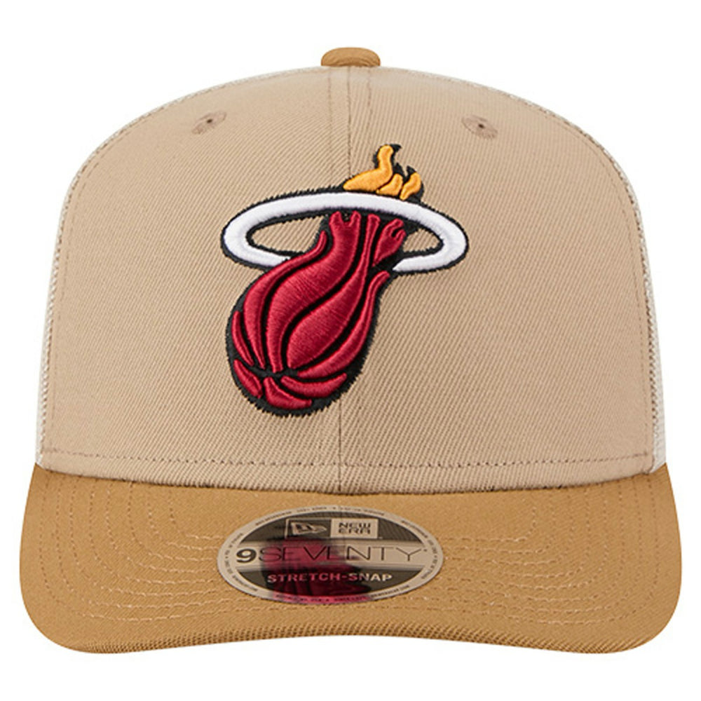 New Era - Miami Heat Two-Tone 9SEVENTY Adjustable Trucker Hat - Tan/Light Brown