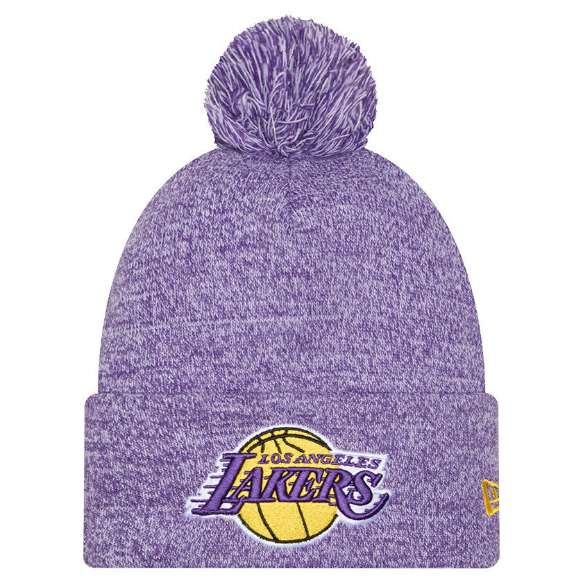 New Era - Los Angeles Lakers Marled Cuffed Knit Hat with Pom - Purple