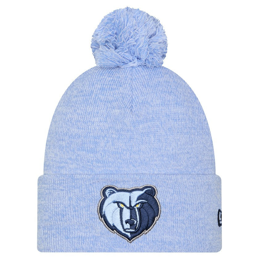New Era - Memphis Grizzlies Marled Cuffed Knit Hat with Pom - Light Blue