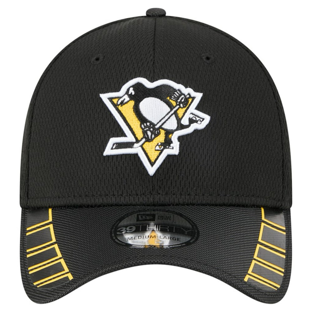 Pittsburgh Penguins New Era Visor Hit 39THIRTY Flex Hat Black