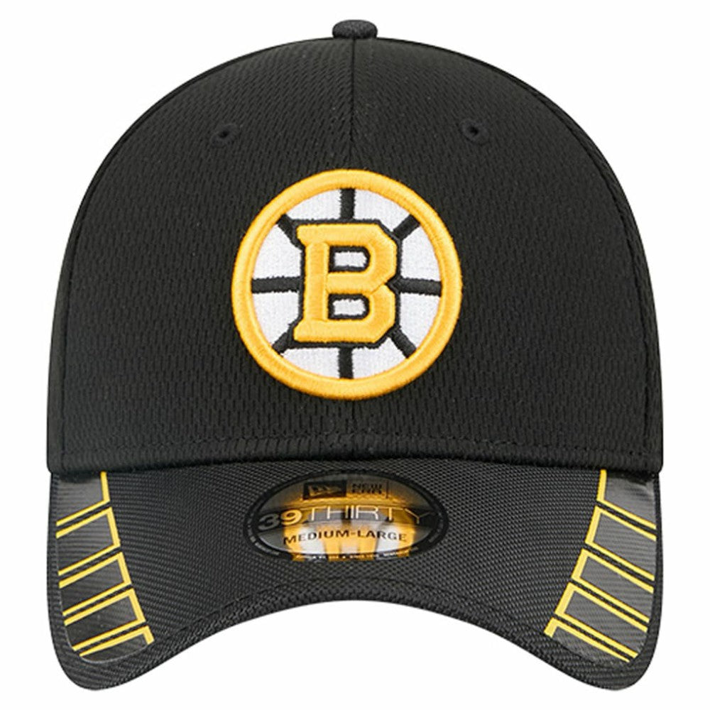 Boston Bruins New Era Visor Hit 39THIRTY Flex Hat Black