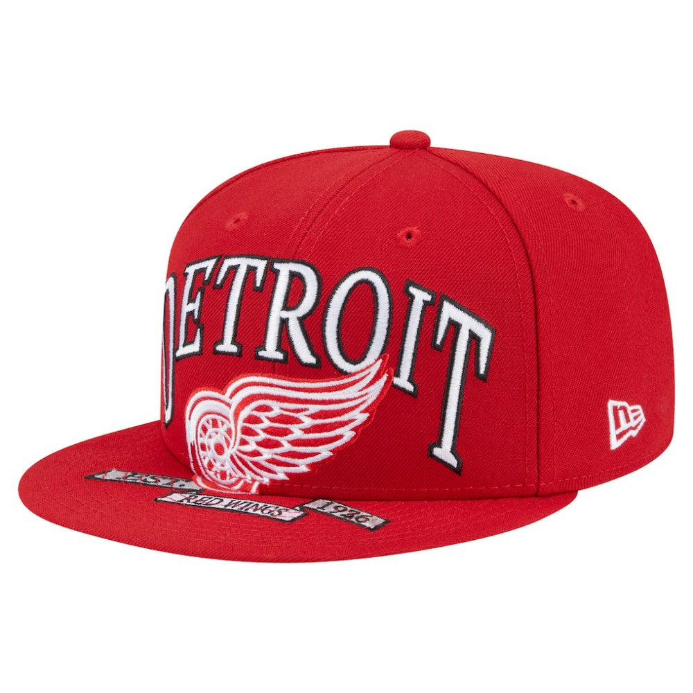 Detroit Red Wings - New Era Oversized Vintage Arch 59Fifty Fitted Hat Red