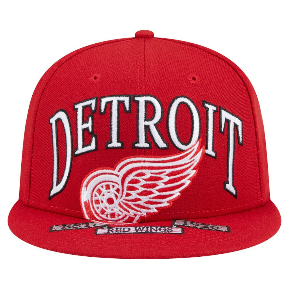 Detroit Red Wings - New Era Oversized Vintage Arch 59Fifty Fitted Hat Red