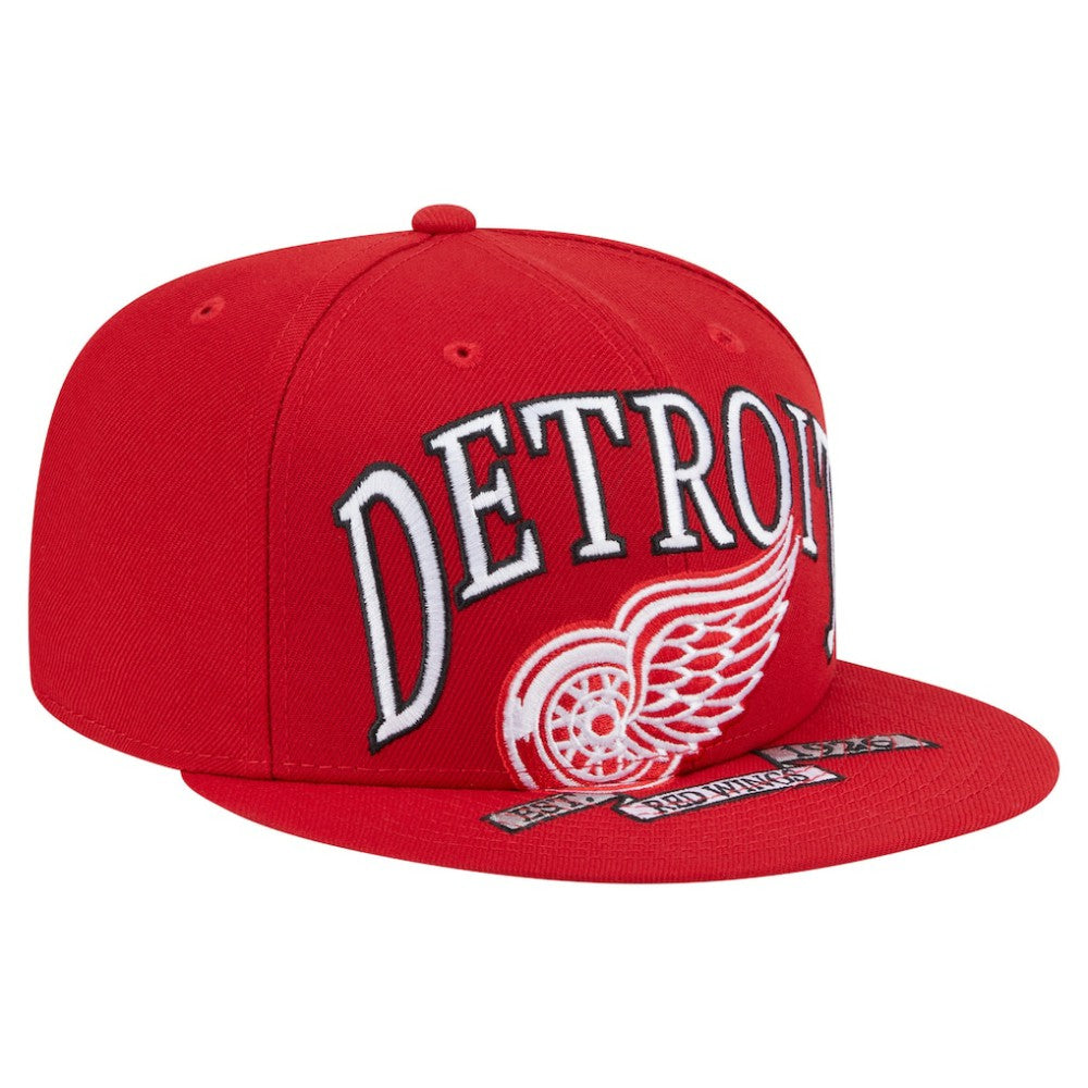 Detroit Red Wings - New Era Oversized Vintage Arch 59Fifty Fitted Hat Red