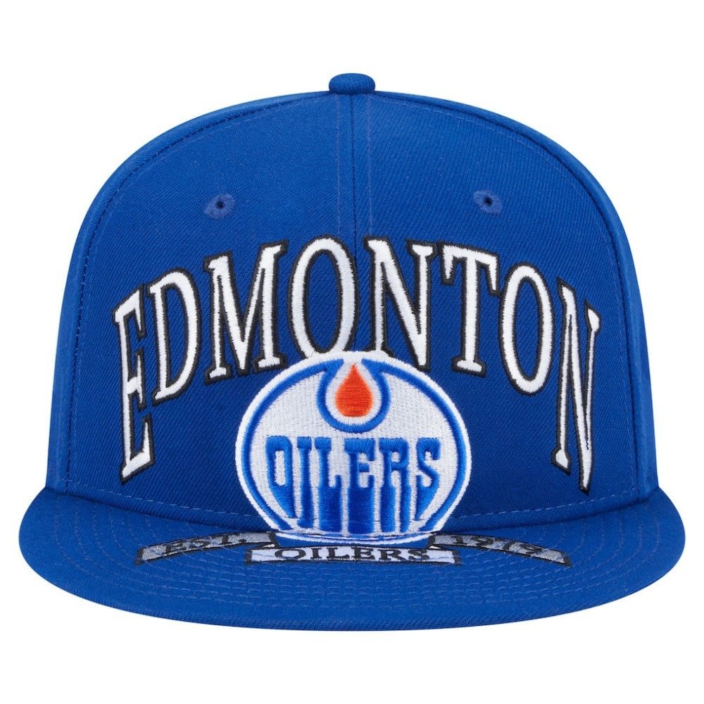 Edmonton Oilers - New Era Oversized Vintage Arch 59Fifty Fitted Hat Royal
