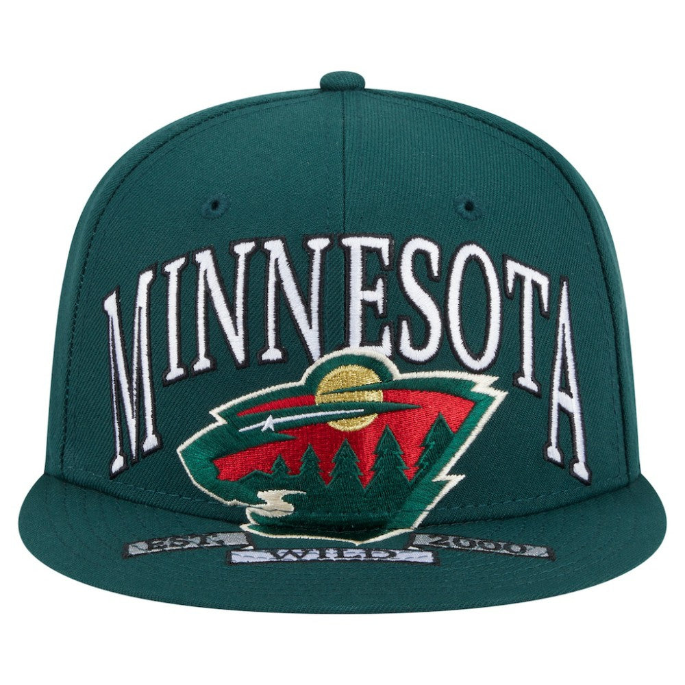 Minnesota Wild - New Era Oversized Vintage Arch 59Fifty Fitted Hat Green