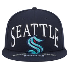 Seattle Kraken New Era Oversized Vintage Arch 59Fifty Fitted Hat Deep Sea Blue