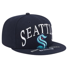 Seattle Kraken New Era Oversized Vintage Arch 59Fifty Fitted Hat Deep Sea Blue