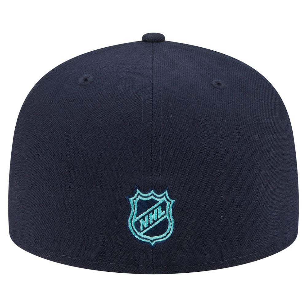 Seattle Kraken New Era Oversized Vintage Arch 59Fifty Fitted Hat Deep Sea Blue