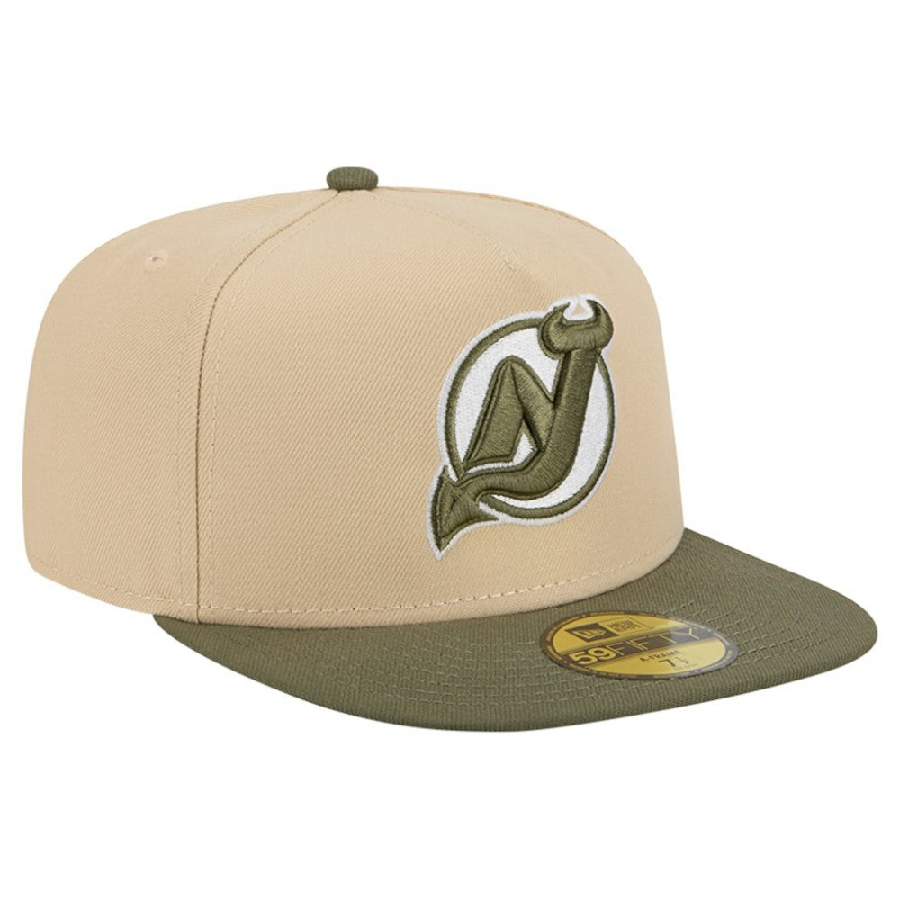 New Jersey Devils - New Era Color Pack Two-Tone 59FIFTY A-Frame Fitted Hat Tan/Olive