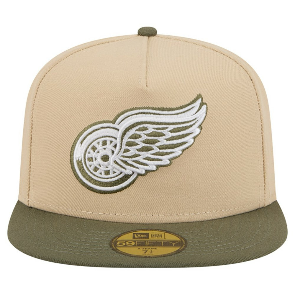 Detroit Red Wings - New Era Color Pack Two-Tone 59FIFTY A-Frame Fitted Hat Tan/Olive