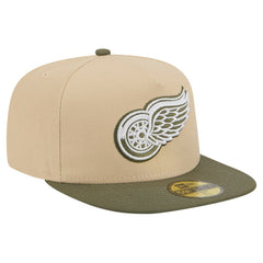 Detroit Red Wings - New Era Color Pack Two-Tone 59FIFTY A-Frame Fitted Hat Tan/Olive
